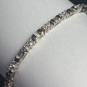 White Gold and Diamond Tennis Bracelet approx 3 CTW